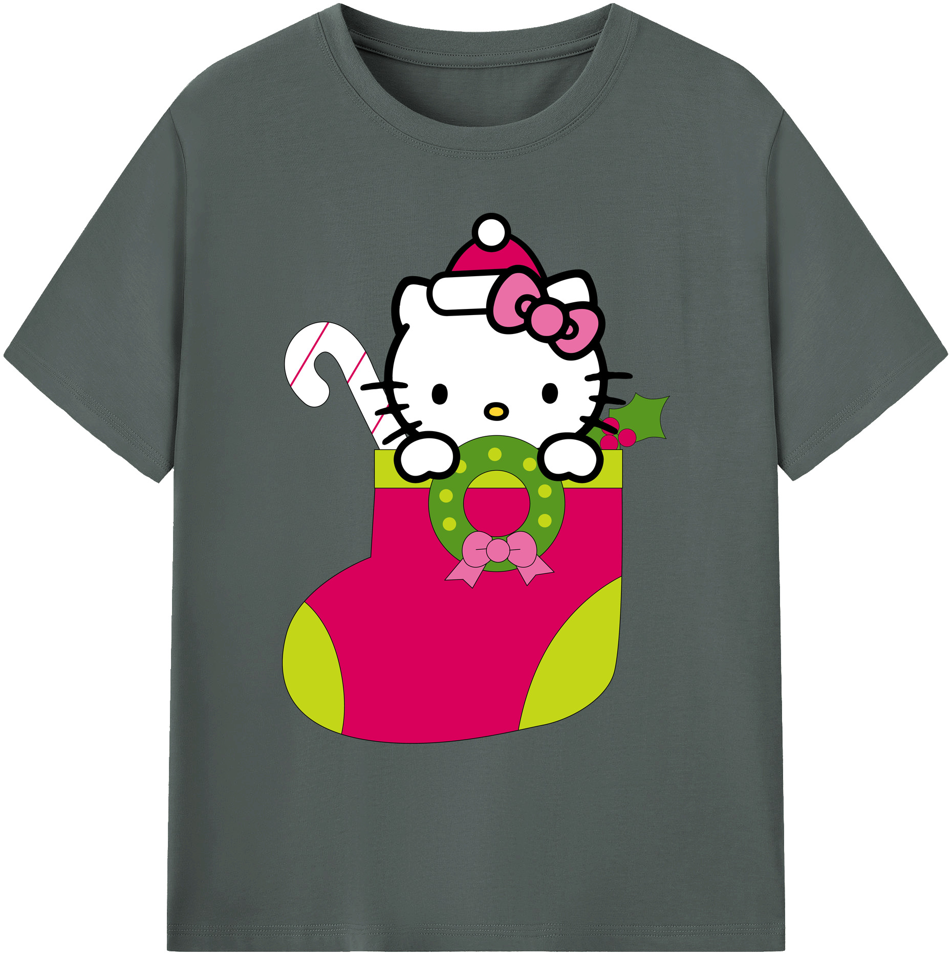 （画像用） Hello Kitty ハローキティ 綿100％ メンズ半袖Tシャツ｜肌触りやわらか＆通気性